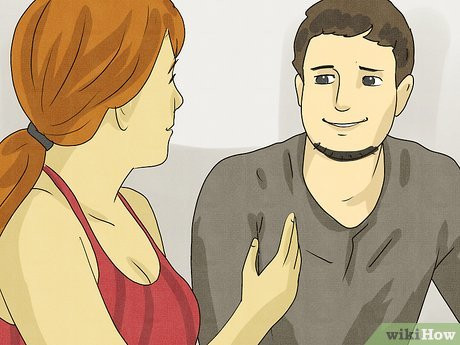 Say his name in a loving or sexy way to grab his attention.